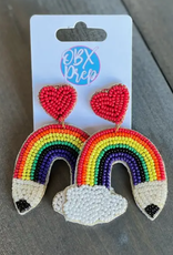 OBX Prep Rainbow Pencil Teacher Back to School Beaded Earrings