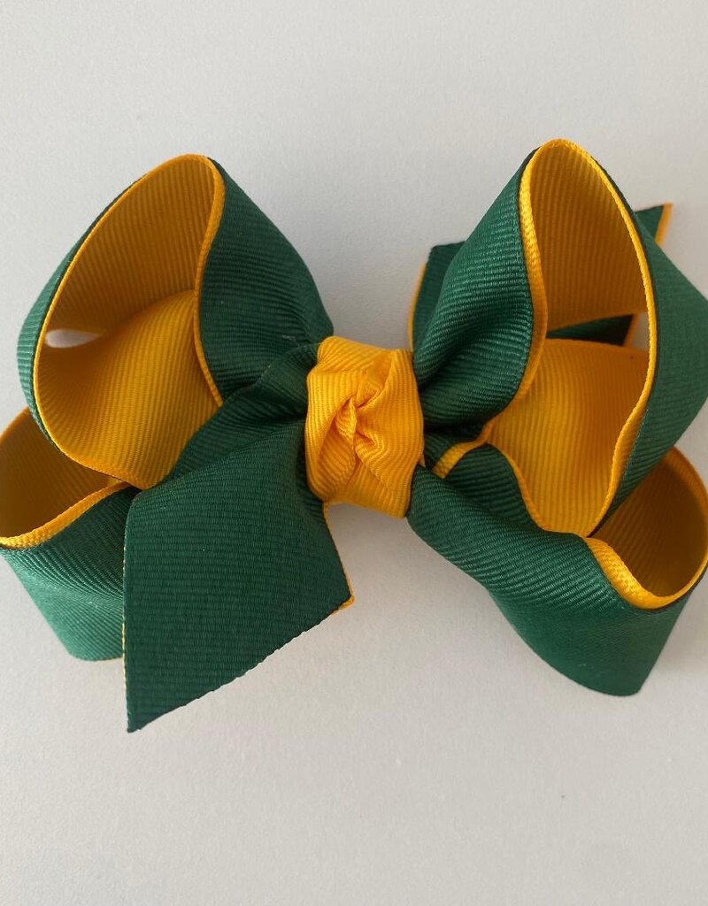 Beyond Creations, LLC Layered Green & Gold Grosgrain Bow