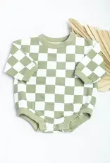 Little Organic Co. Checkered Oversized Bubble - Olive Green