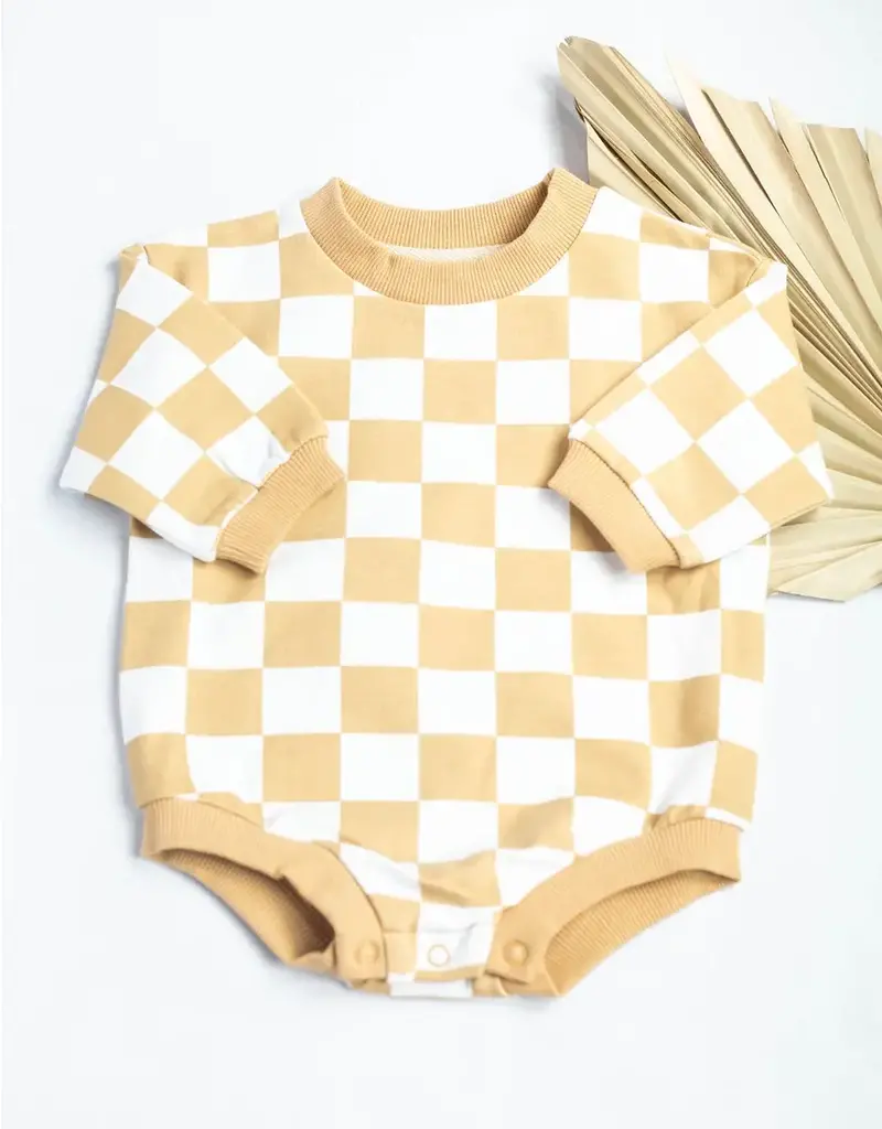 Little Organic Co. Checkered Oversized Bubble - Sand