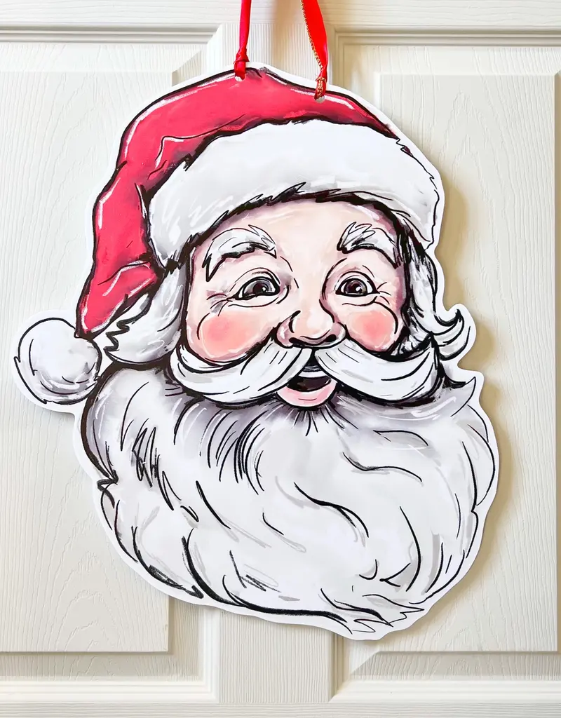 Home Malone Vintage Jolly Santa Door Hanger
