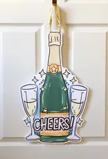 Home Malone Champagne Cheers Door Hanger