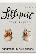 Lilliput Little Things Corgi Butt Earrings