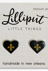 Lilliput Little Things Fleur De Lys Heart Earrings