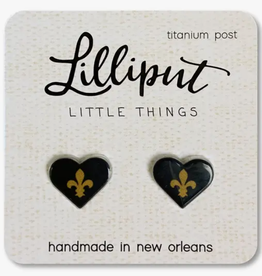 Lilliput Little Things Fleur De Lys Heart Earrings