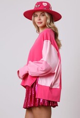 Fantastic Fawn Color Block Loose Fit XOXO Sweatshirt