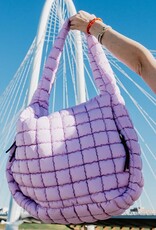 Katydid Light Purple Oversized Quilted Hobo Tote Bag