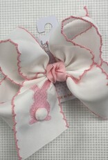 Beyond Creations, LLC Embroidered Easter Bunny Crochet Edge Bow