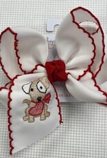 Beyond Creations, LLC Valentine's Dog Crochet Edge Bow