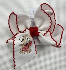 Beyond Creations, LLC Valentine's Dog Crochet Edge Bow