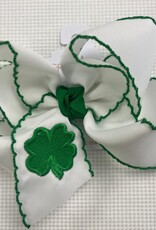 Beyond Creations, LLC St. Patrick's Embroidered Crochet Edge Bow