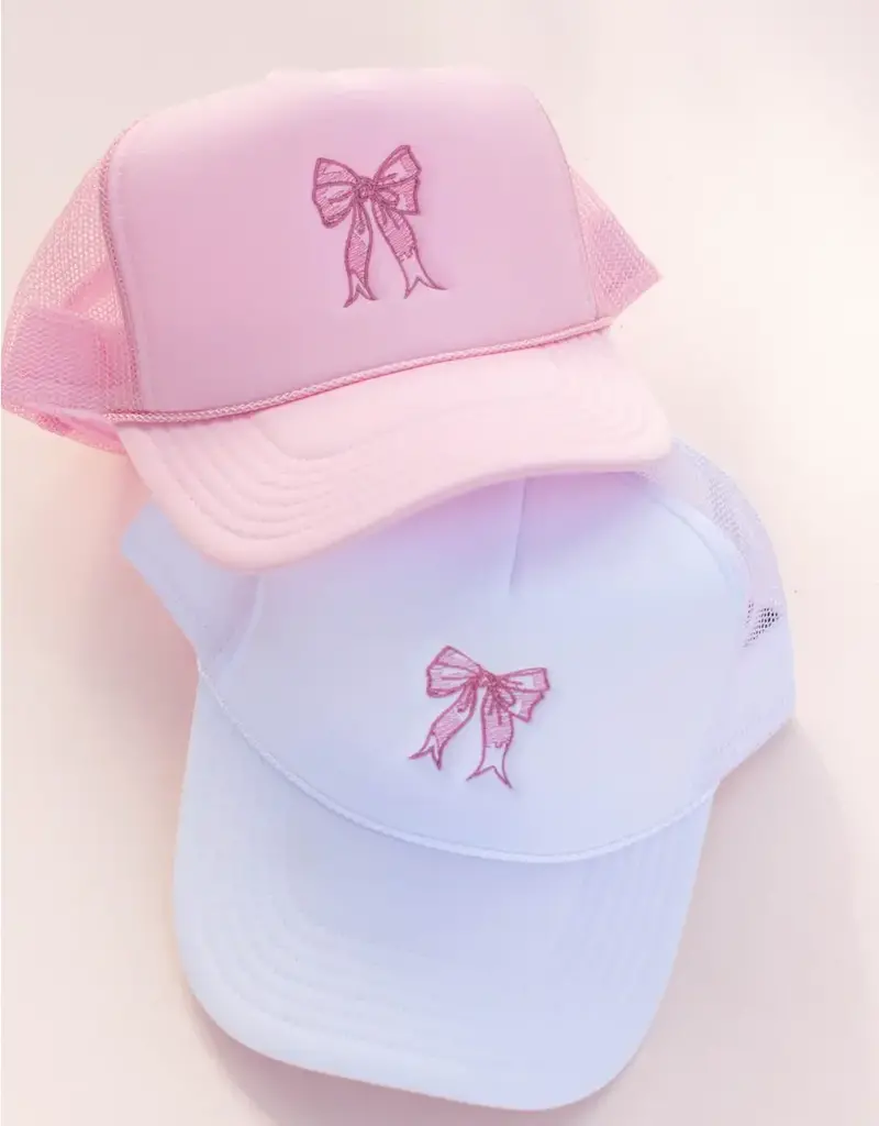 Space 46 Pink Embroidered Bow Hat