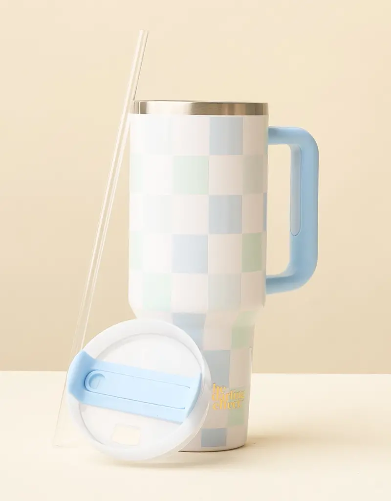 The Darling Effect Checkered Blue 40 oz Tumbler