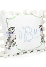Over the Moon Puppy Dog Pillow w/ Initials