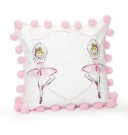 Over the Moon Blonde Ballerina Pillow w/ Initials