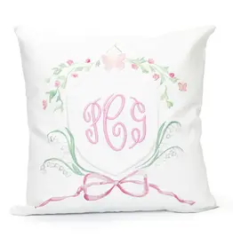 Over the Moon Pink Butterfly Pillow w/ Initials