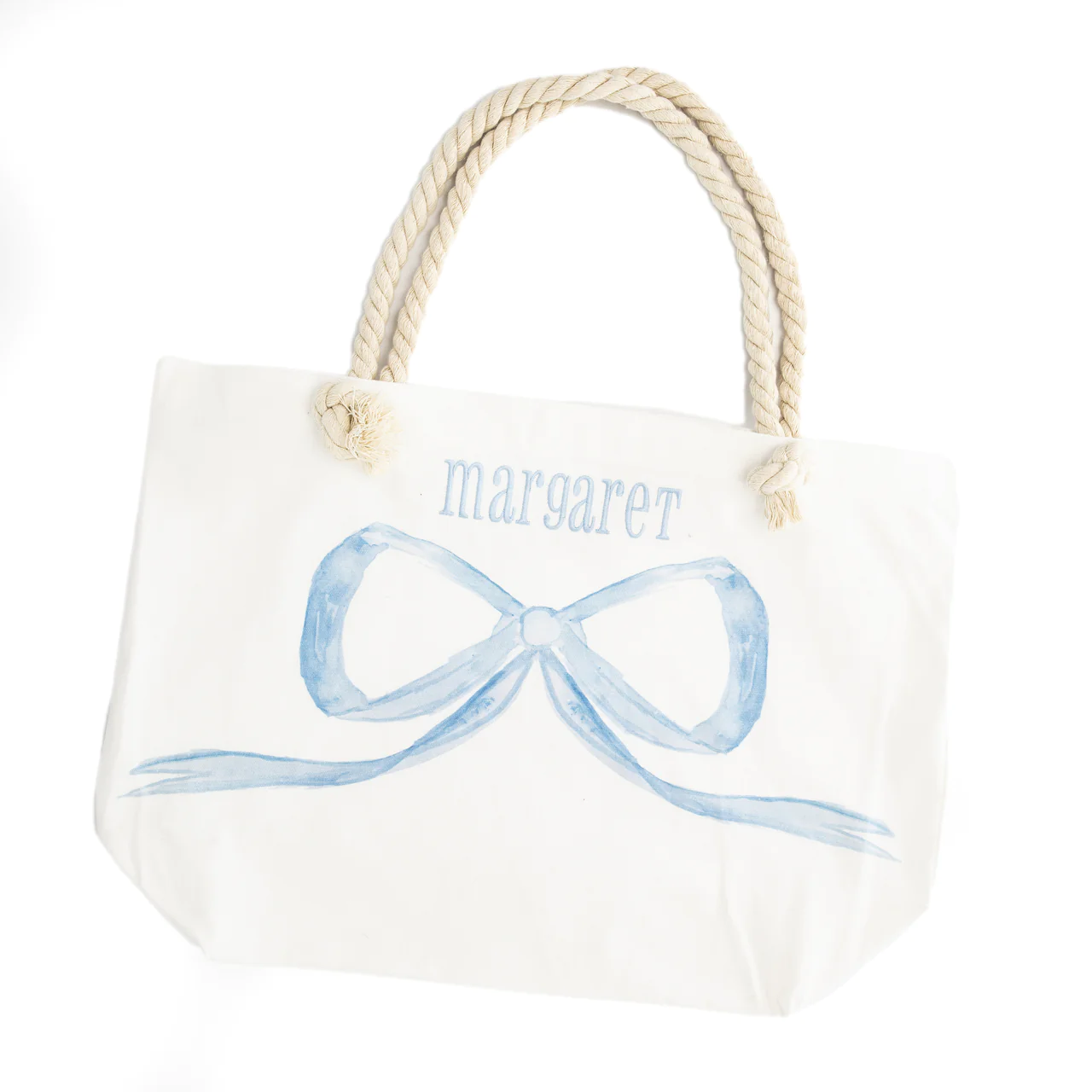 Blue Bow Canvas Tote main image 1