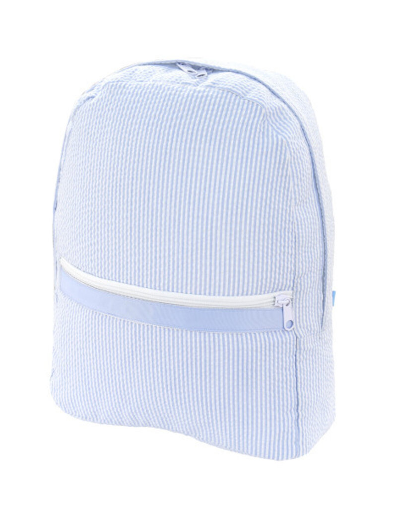 Oh Mint Medium Backpack  Baby Blue Seersucker