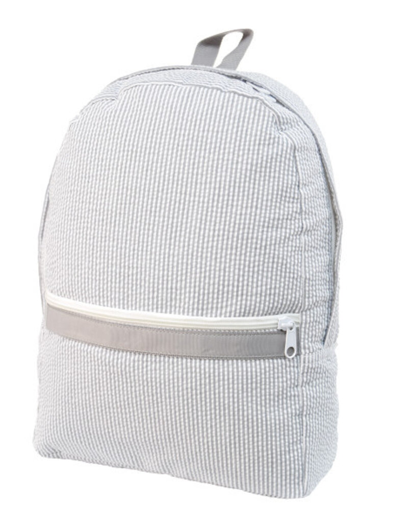 Oh Mint Medium Backpack  Grey Seersucker