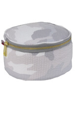 Oh Mint Button Bag w/ Embroidery  White Camo Seersucker 6 inch