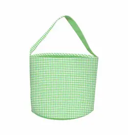 Love That Cotton Lime Green Gingham Bucket Bag w/ Name