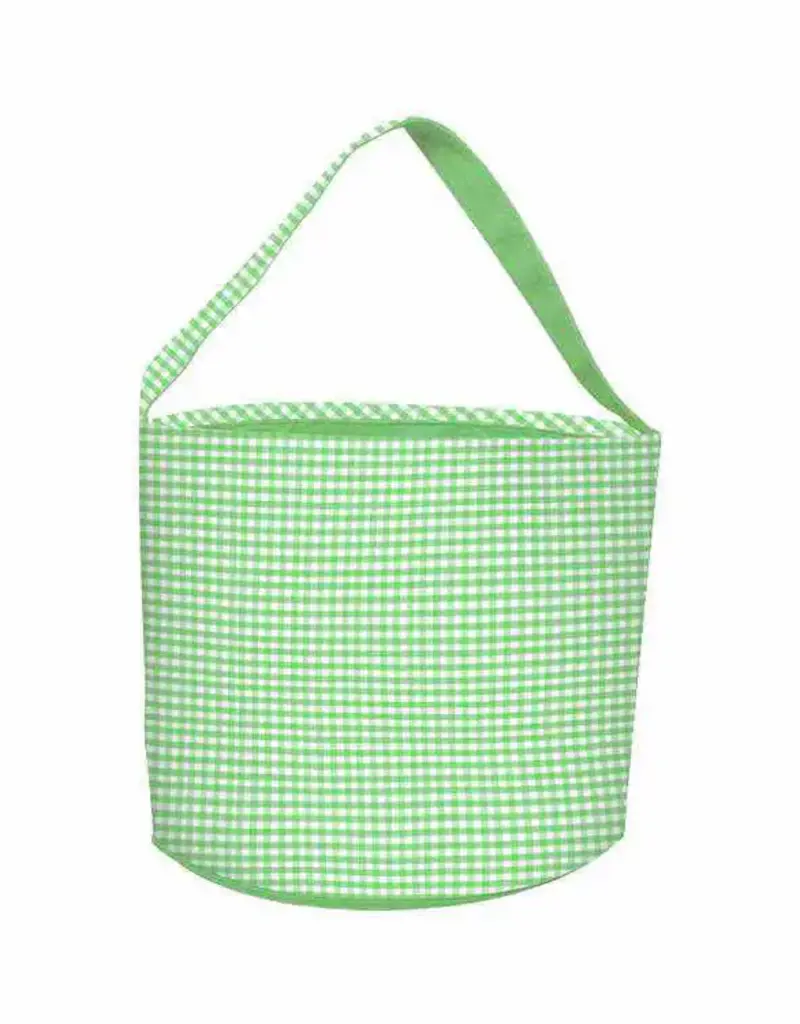 Love That Cotton Lime Green Gingham Bucket Bag w/ Name