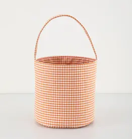 Love That Cotton Orange Gingham Bucket Bag w/ Name