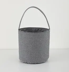 Love That Cotton Black Gingham Bucket Bag w/ Name