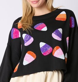 Peach Love Candy Corn Cropped Sweatshirt