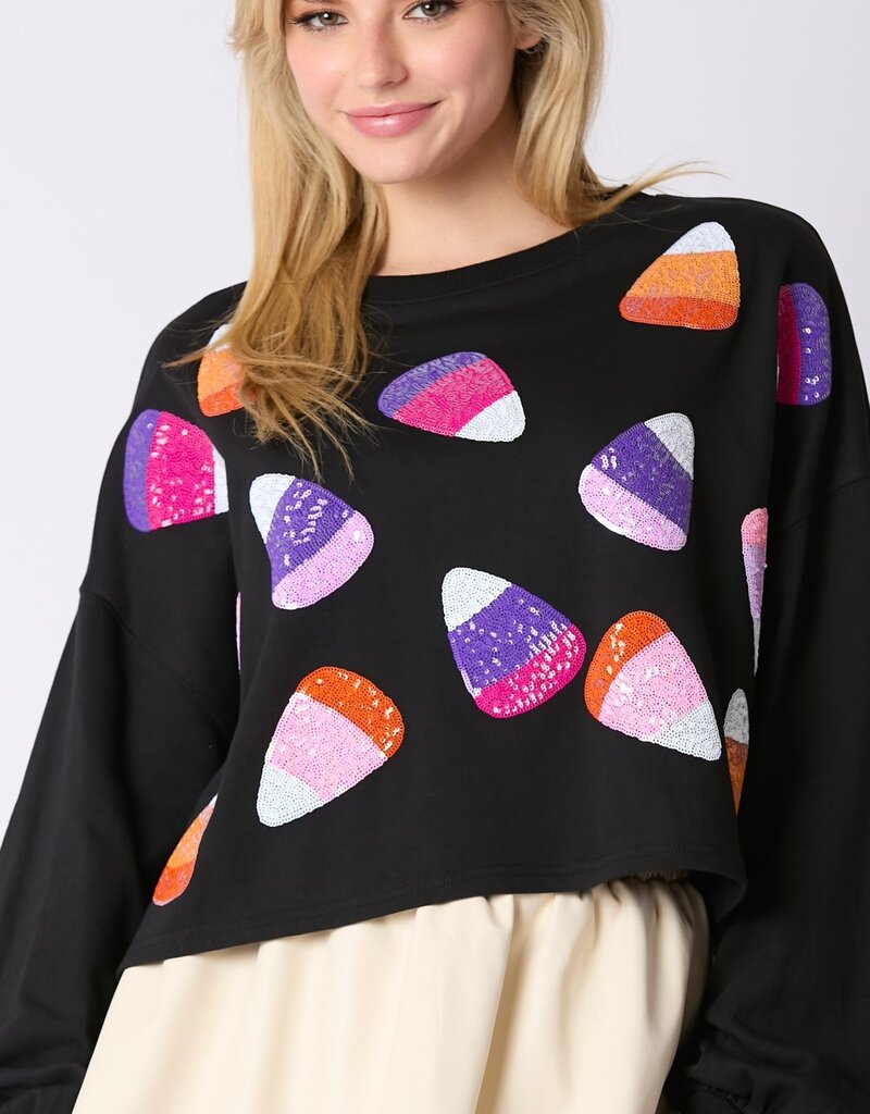Peach Love Candy Corn Cropped Sweatshirt