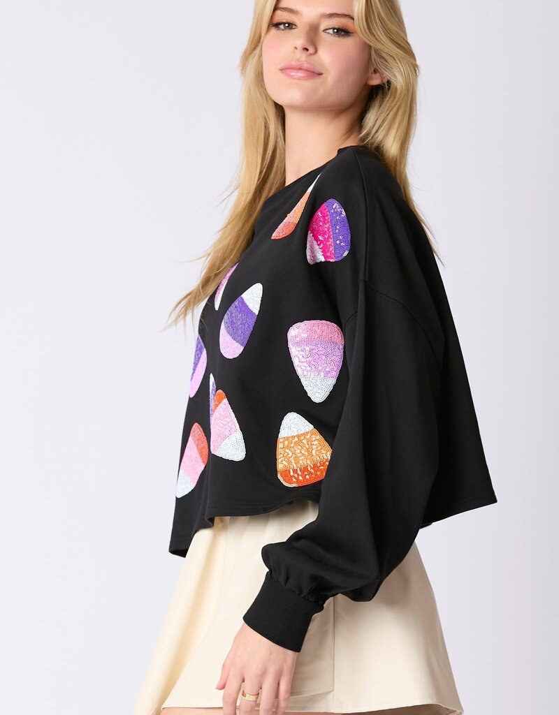 Peach Love Candy Corn Cropped Sweatshirt
