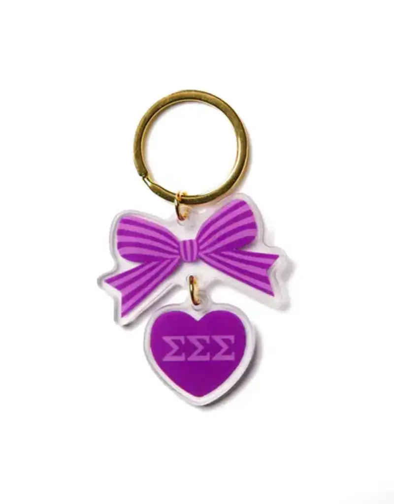 Over the Moon Bow-dacious Sorority Keychain