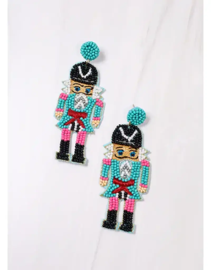 Caroline Hill Sargeant Nutcracker Earring Turquoise