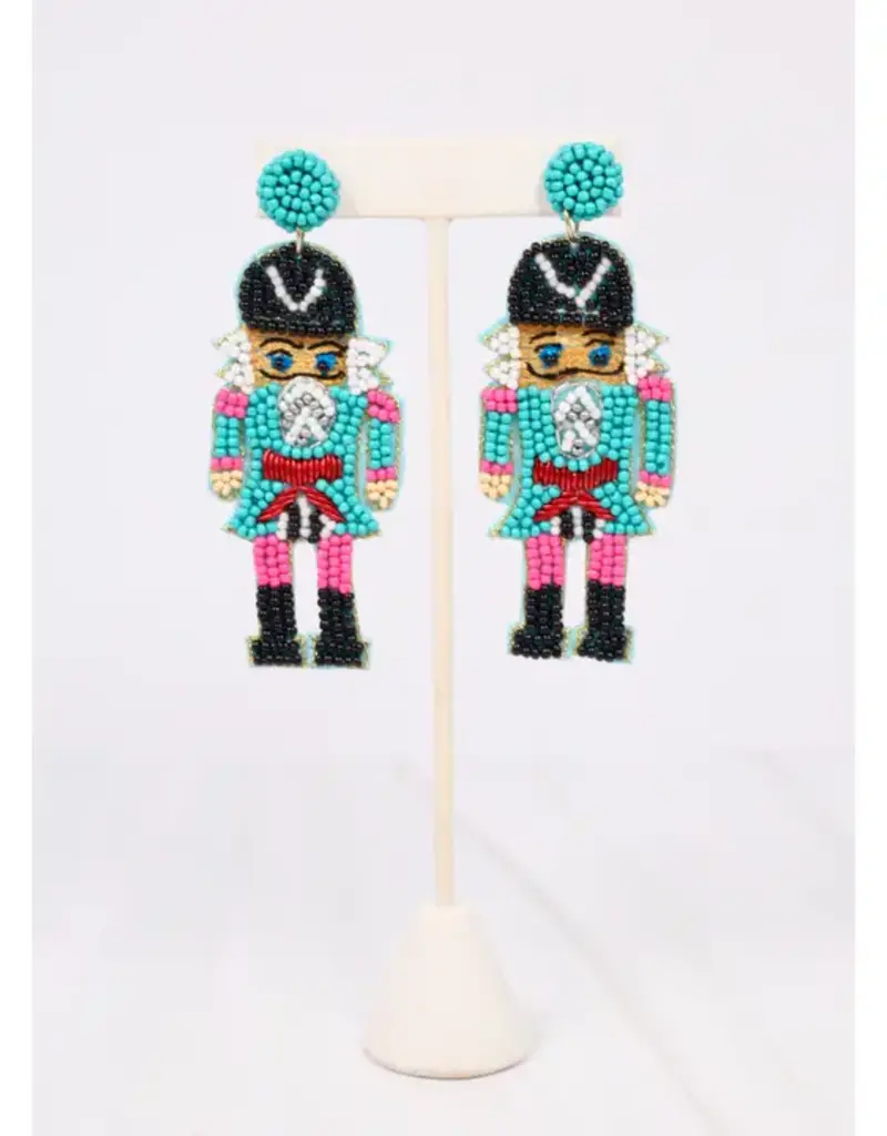 Caroline Hill Sargeant Nutcracker Earring Turquoise