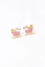 Caroline Hill Santa's Sleigh Ride Earring Pink