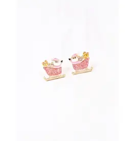 Caroline Hill Santa's Sleigh Ride Earring Pink