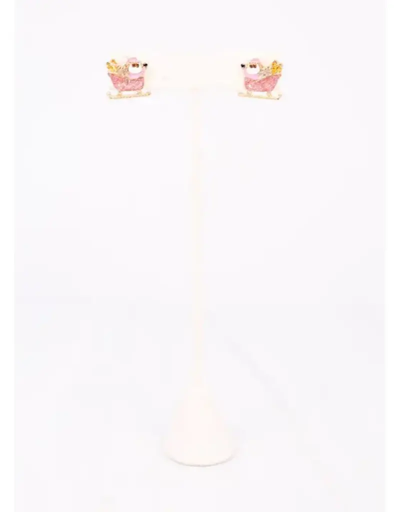 Caroline Hill Santa's Sleigh Ride Earring Pink