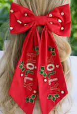Caroline Hill Holly Jolly Hair Bow Red