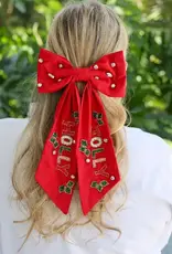 Caroline Hill Holly Jolly Hair Bow Red