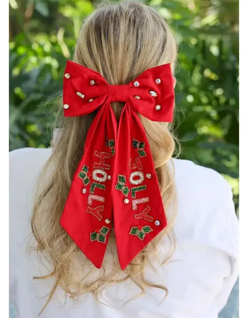 Caroline Hill Holly Jolly Hair Bow Red