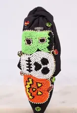 Caroline Hill Haunted Boo Embellished Headband Black