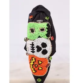 Caroline Hill Haunted Boo Embellished Headband Black