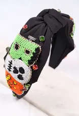 Caroline Hill Haunted Boo Embellished Headband Black
