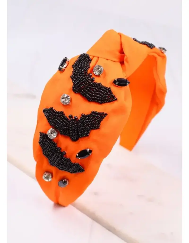 Caroline Hill Going Batty Headband Orange