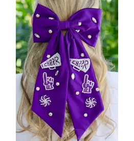 Caroline Hill Cheer Them On Hair Bow Purple