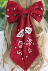 Caroline Hill Cheer Them On Hair Bow Burgundy
