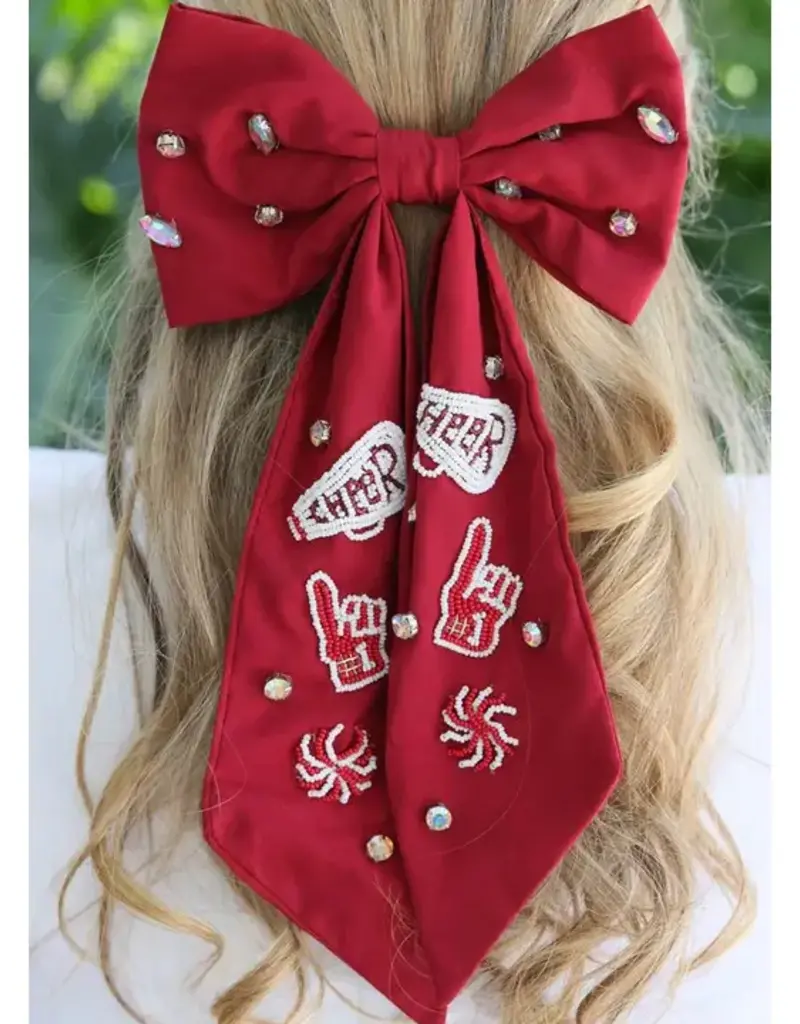 Caroline Hill Cheer Them On Hair Bow Burgundy