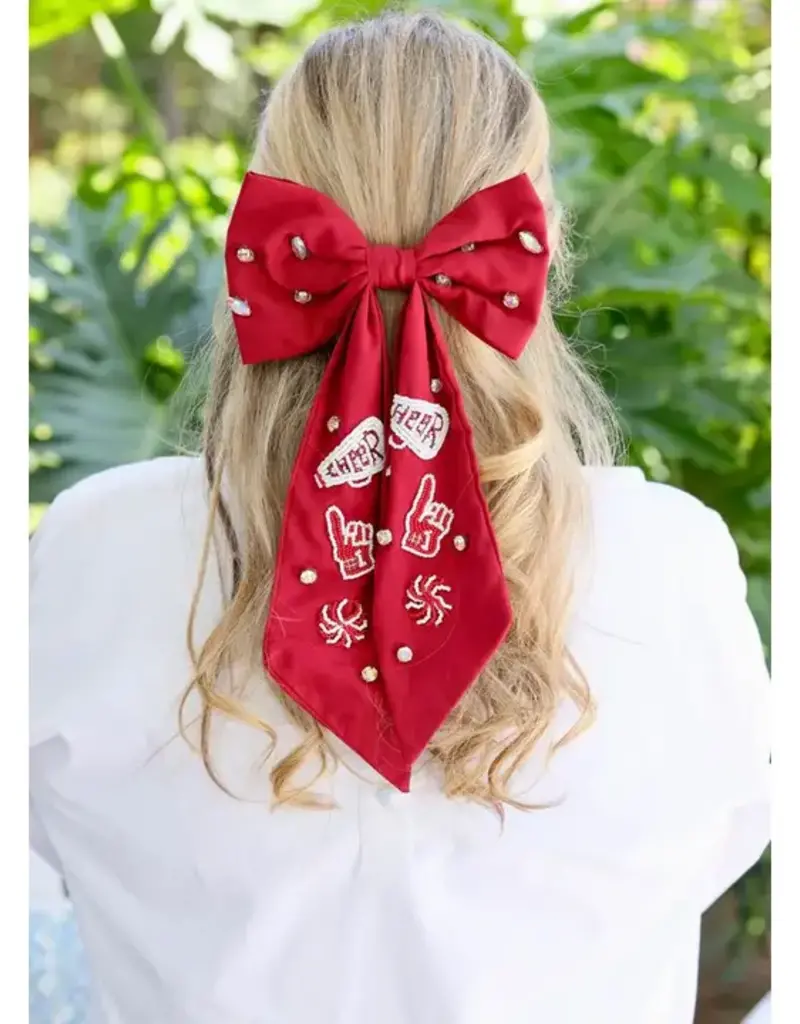 Caroline Hill Cheer Them On Hair Bow Burgundy