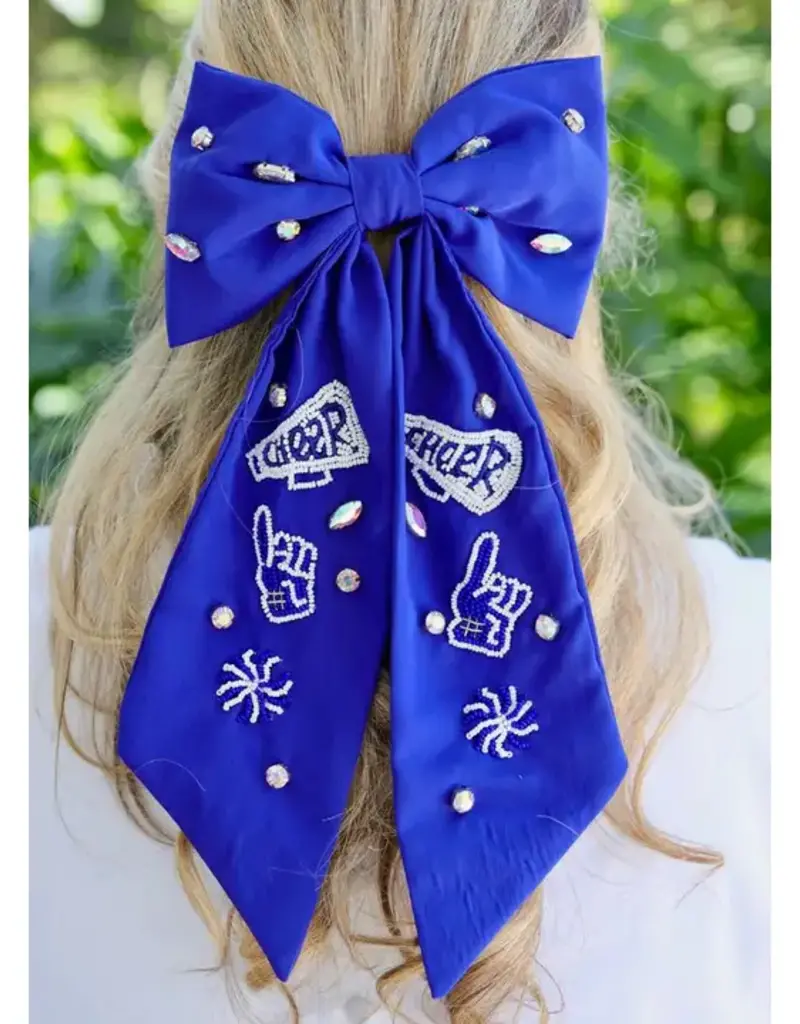 Caroline Hill Cheer Them On Hair Bow Blue