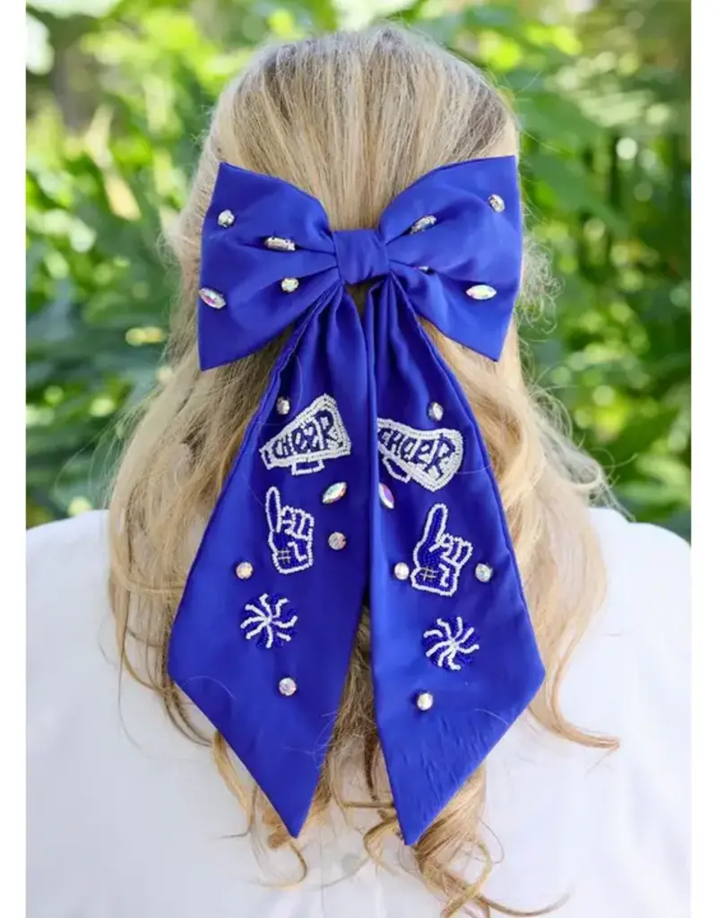 Caroline Hill Cheer Them On Hair Bow Blue